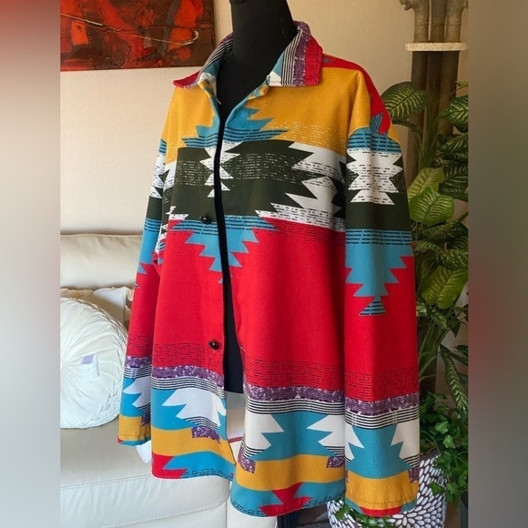 Southwest Aztec Lightweight All Seasons Jacket Southwest Colors Women’s Size 2X - Picture 13 of 13
